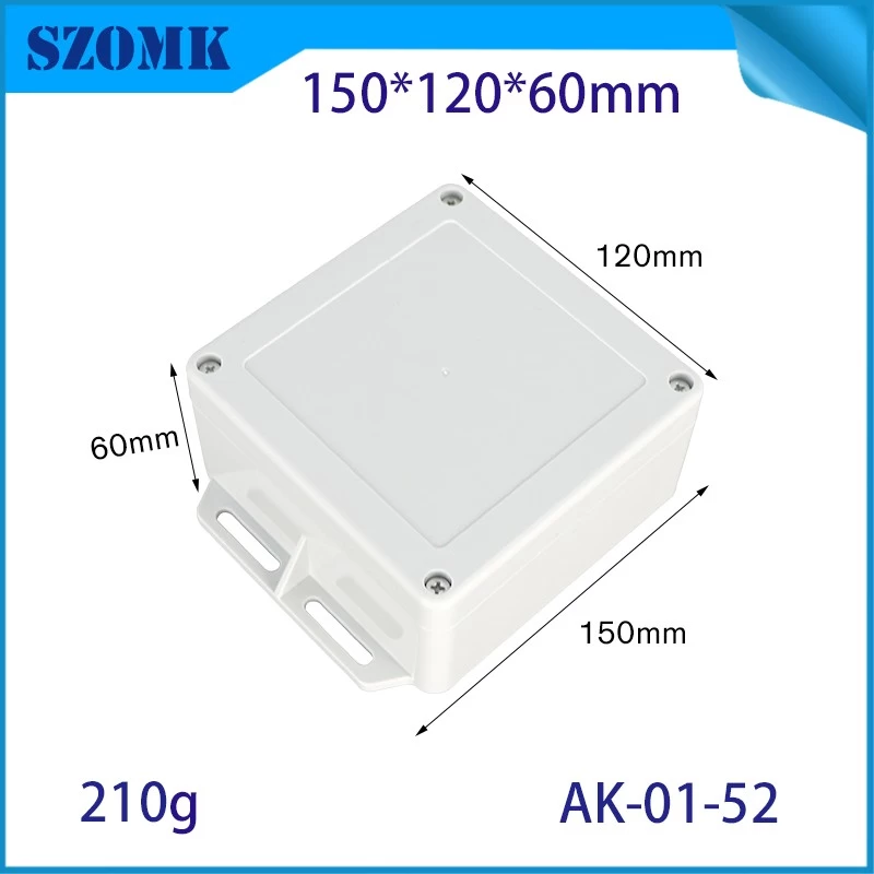 China Wall-mounted Waterproof case plastic ABS enclosures IP66 cable junction box AK-01-52 148*120*60MM manufacturer