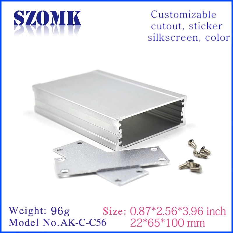 aluminum extrusion profile case szomk silvery anodizing aluminum project box extruded aluminum box ak-c-c56