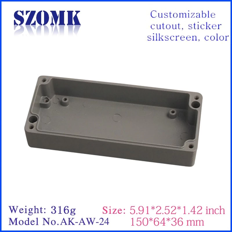anodized die cast aluminum waterproof enclosure for electronic device AK-AW-24 150 X 64 X 36 mm