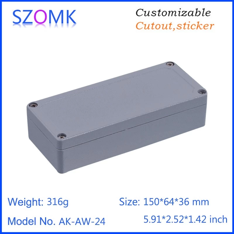 anodized die cast aluminum waterproof enclosure for electronic device AK-AW-24 150 X 64 X 36 mm