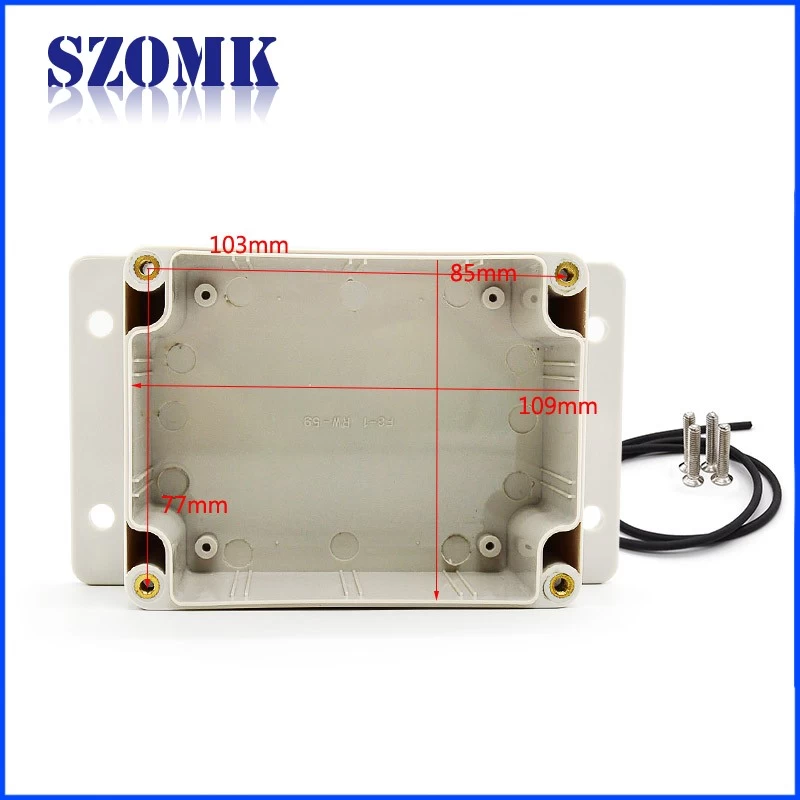 custom abs plastic box plastic housing for power supply cable junction box with ear 115*88*55MM