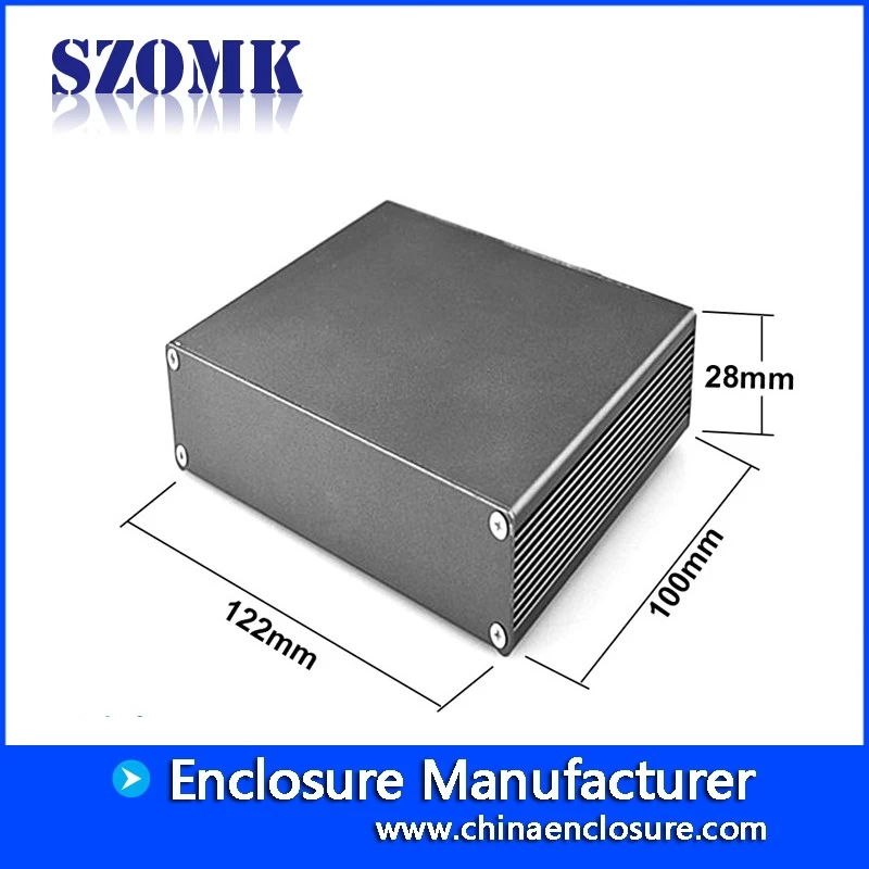 custom extruded aluminum electronic enclosures for electrical project AK-C-B64 28*122*100mm