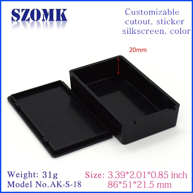 design plastic box custom electronic control plastic junction enclosure AK-S-18 21.5*51*86mm