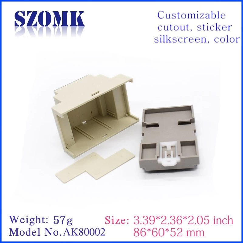 din rail plastic enclosure for electronic component plastic enclosure box with 86*60*52mm AK80002