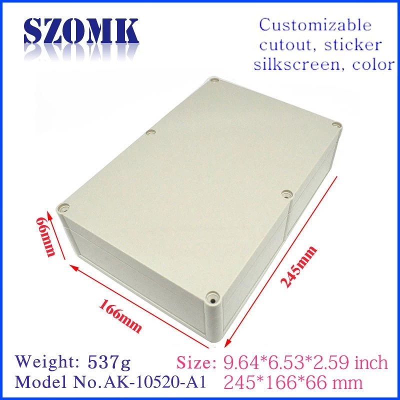 industrial plastic waterproof casing with 245 * 166 * 66mm of szomk