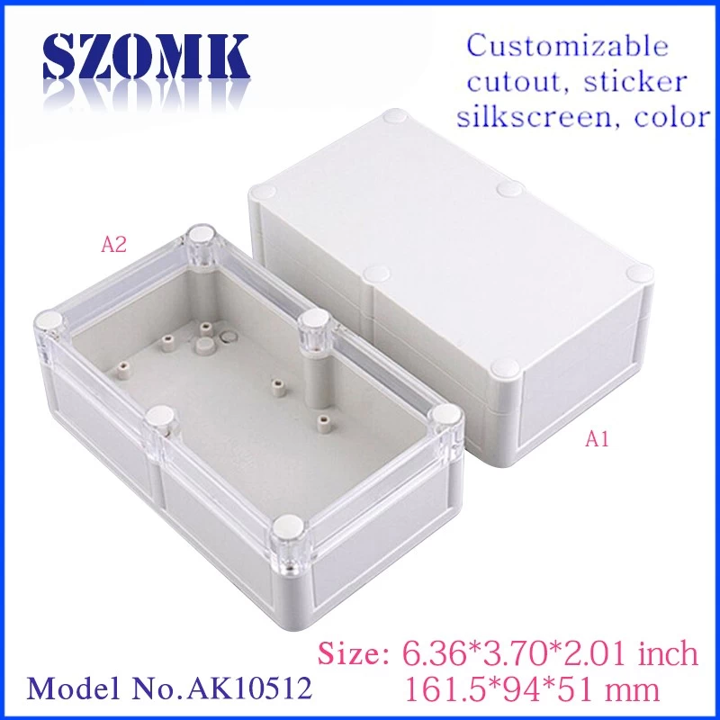 ip68 waterproof enclosure transparent case solid cover for electronics devices 162*94*51mm/AK10512