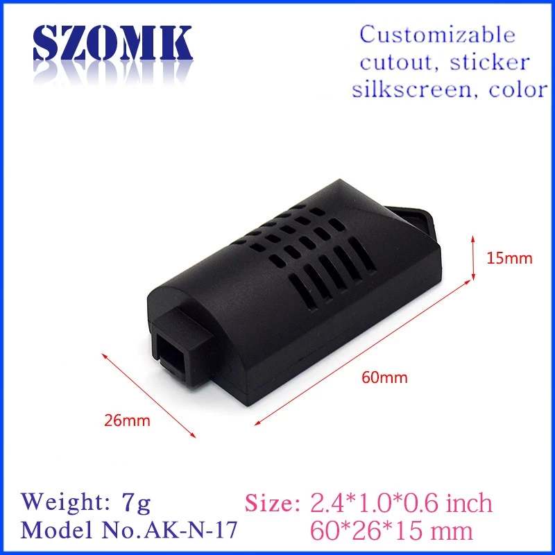 manufacture temperature plastic enclosure for electronic project custom plastic standard case with 60(L)*26(W)*15(H)mm