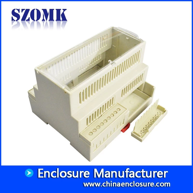 manufature industial plastic din rail enclosure for electronic project from szomk with 106*90*75mm