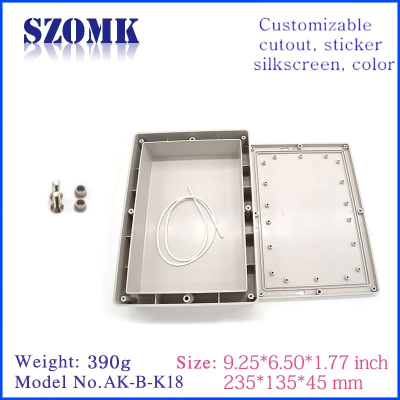 metal(plastic) box enclosure for gsm modem waterproof plastic project box 235*135*45 mm electronic case screen enclosure K18