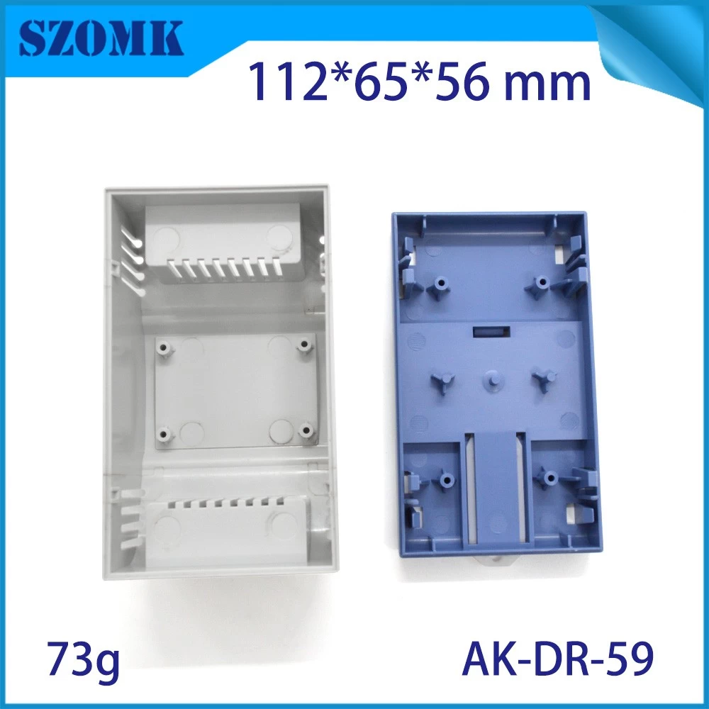 plastic case din rail mount enclosure box for PCB board AK-DR-59