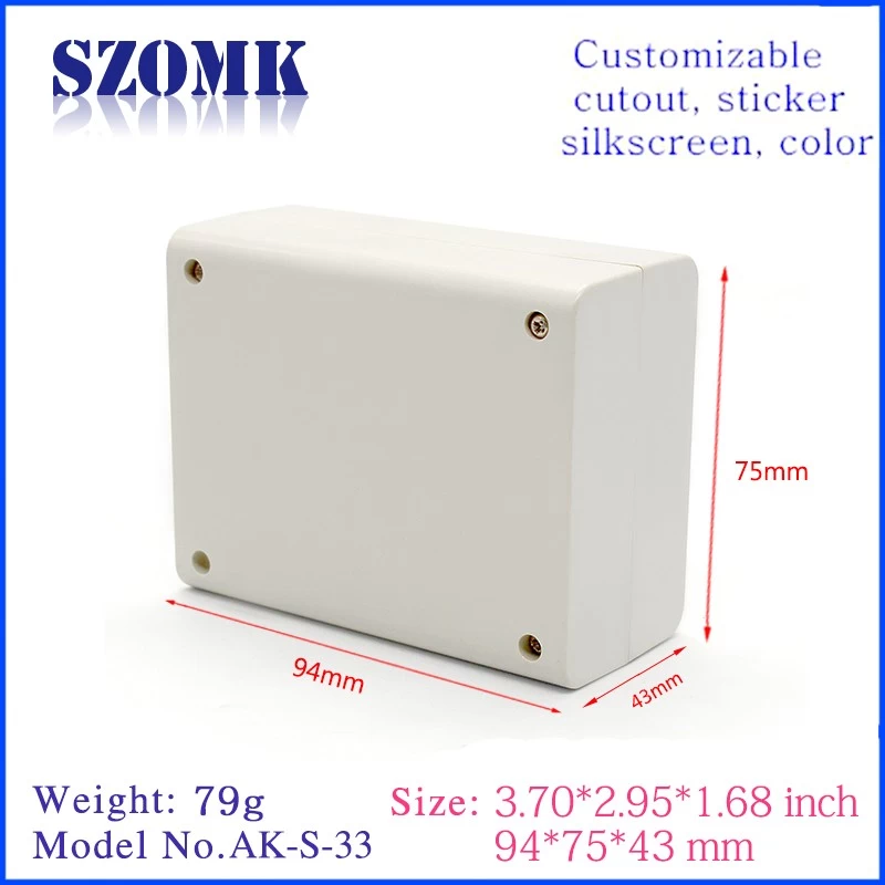 plastic waterproof electrical enclosure switch box   AK-S-33   43*75*94mm