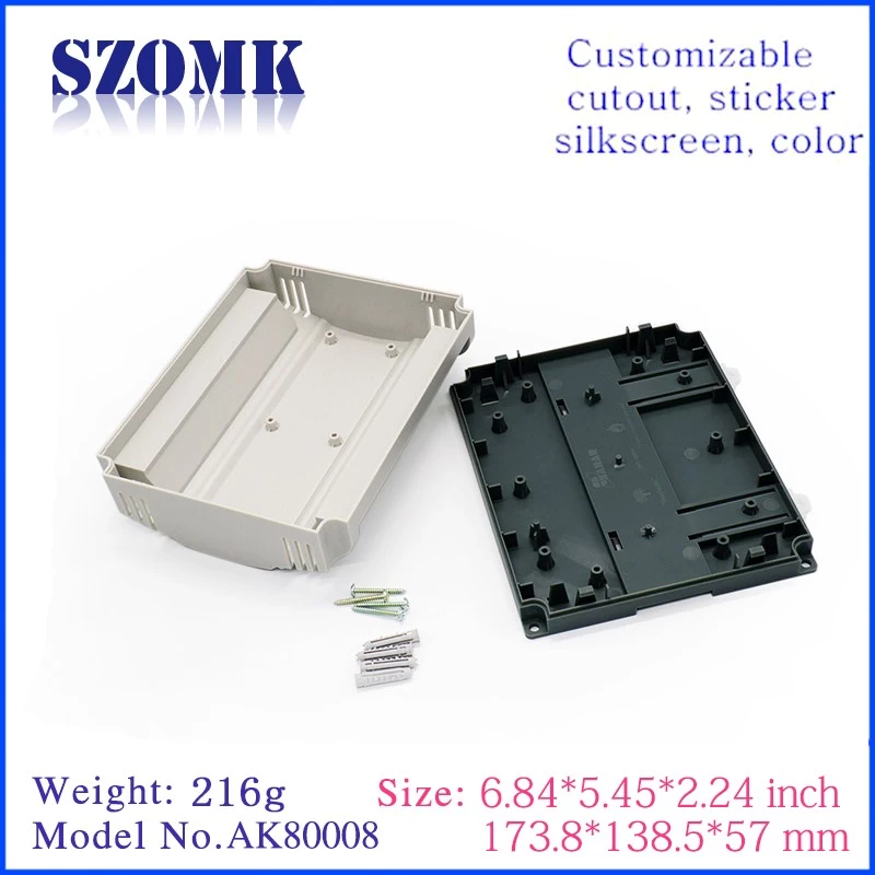 retardant material switch control din rail enclosure plastic box AK80008  173.8*138.5*57mm