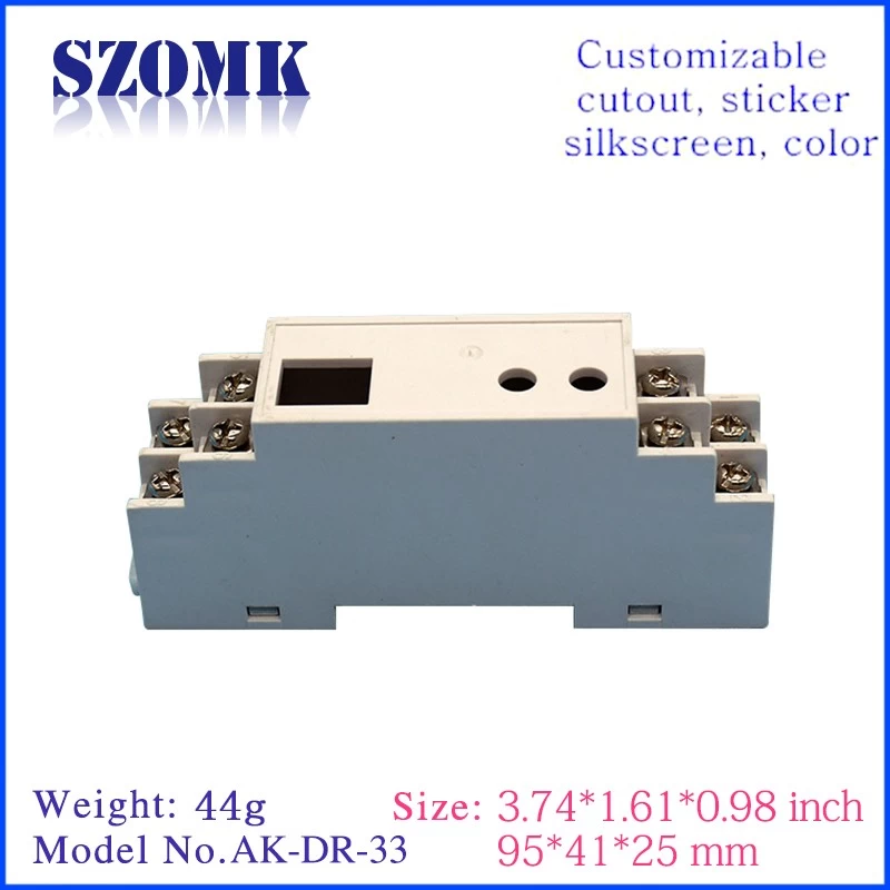 Shenzhen abs plastic 95X41X25mm electronic din rail junction enclosures supply/AK-DR-33