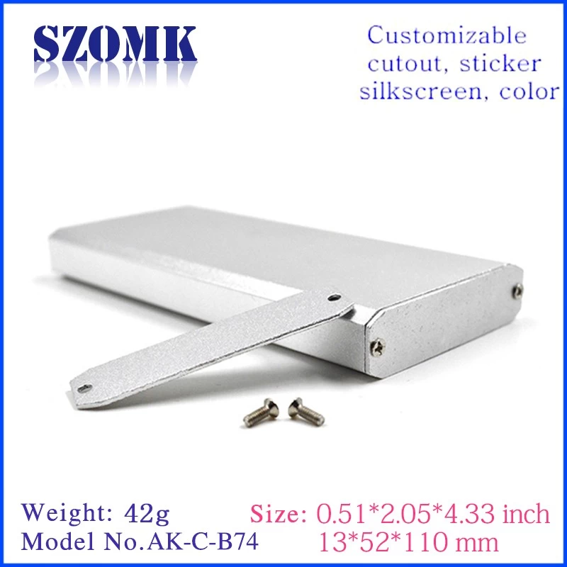 szomk extruded aluminum enclosure manufactures/AK-C-B74/13*52*110mm