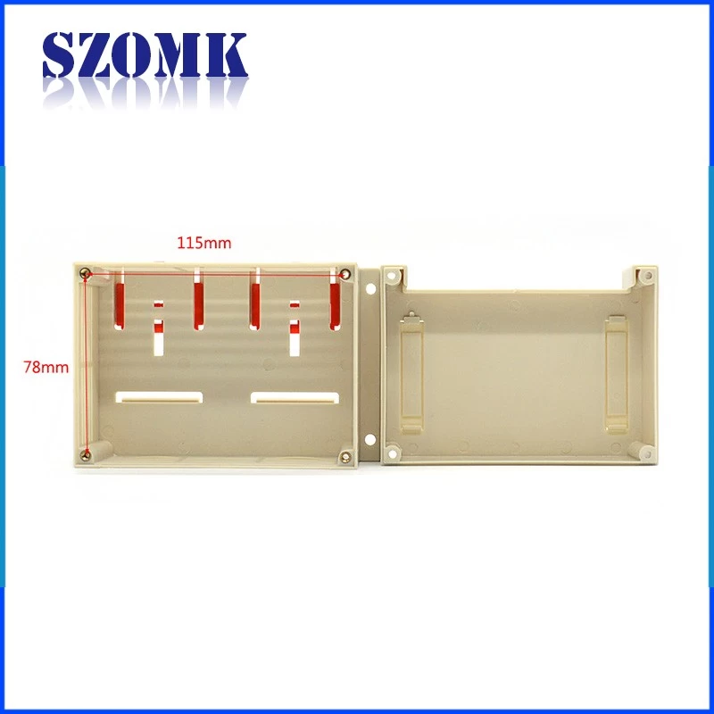 szomk plastic din rail enclosure AK-P-10 for eletronic device with 145*90*72mm