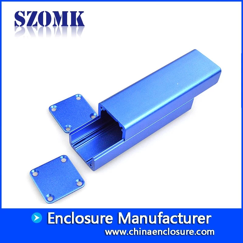 wholesale power amplifier box aluminum case custom enclosures for electronics 25*25*80 mm blue color C4