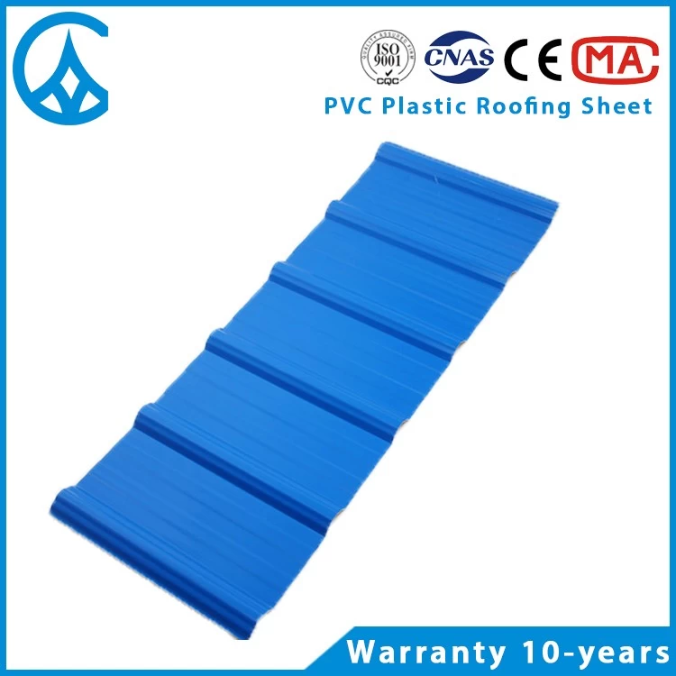ZXC China Proveedor Corrugada Corrugada Corrugada APVC Plástica Hoja de techo con accesorios