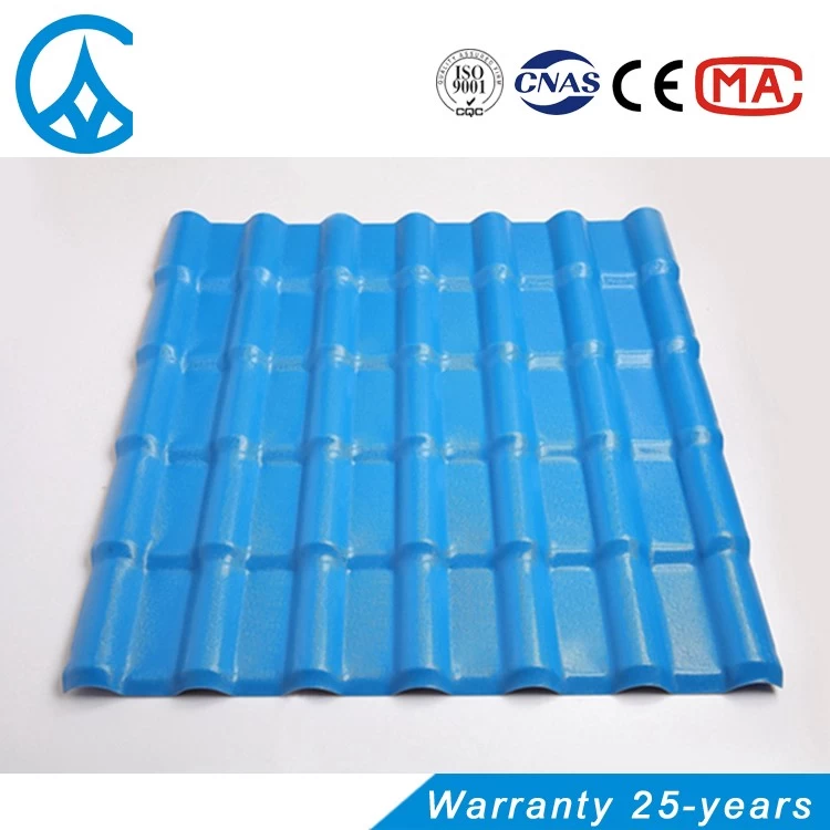 ZXC ASA building materials synthetic corrugated plastic roof tile with 25 years warranty