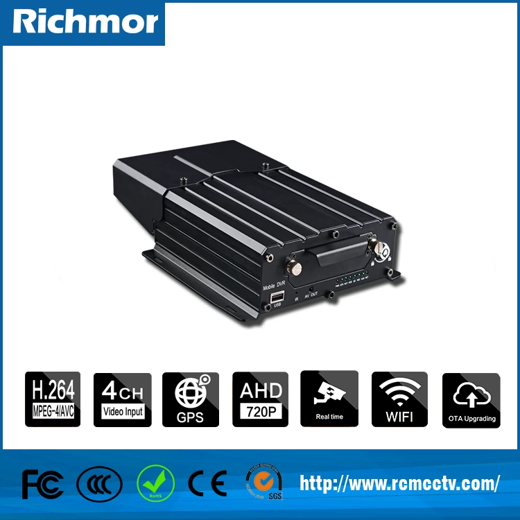 2TB HDD 3G/4G WIFI GPS G-sensor Vehicle Mobile DVR 4CH AHD 1080P Realtime MDVR