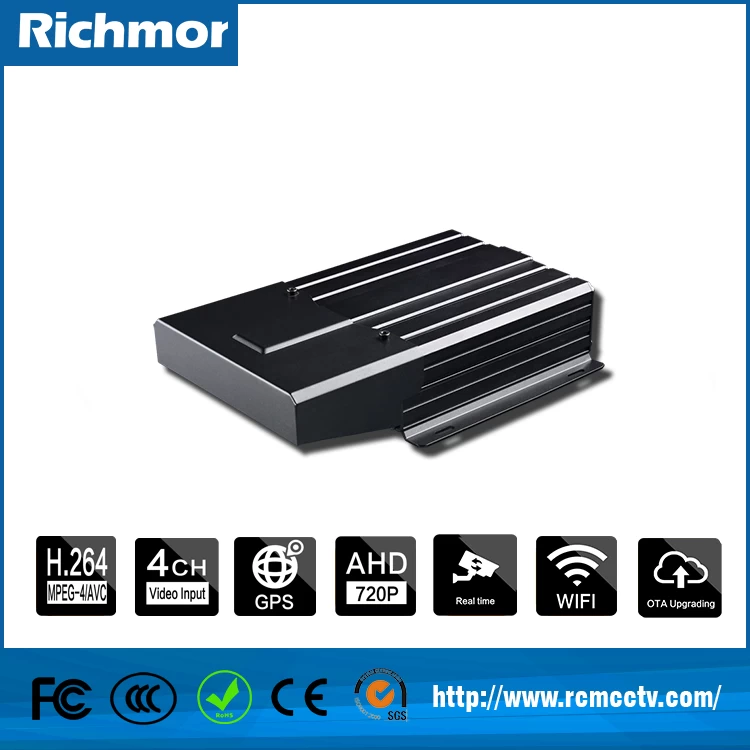 CMS server 4CH AHD mobile dvr support gps track for vehicle with hdd slot up to 2TB