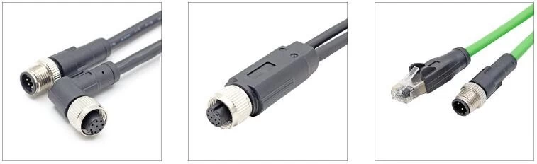 M12 to RJ45 X Code Cat6a Cable, Rt-Angled, M12 Connector IP68