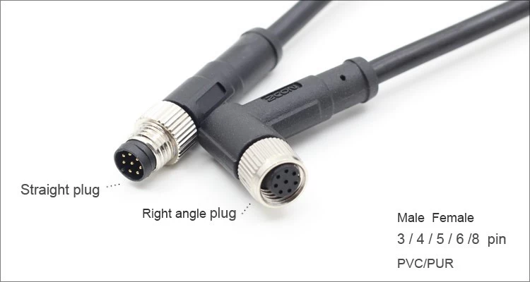 M8 3 4 5 6 Connecteur répartiteur 1 ou 2 voies de type Y à 8 broches mâle  ou femelle