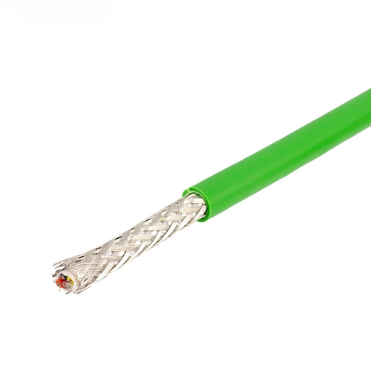 1 M MOQ CAT5 4 core 22 AWG green pvc shield ethernet cable