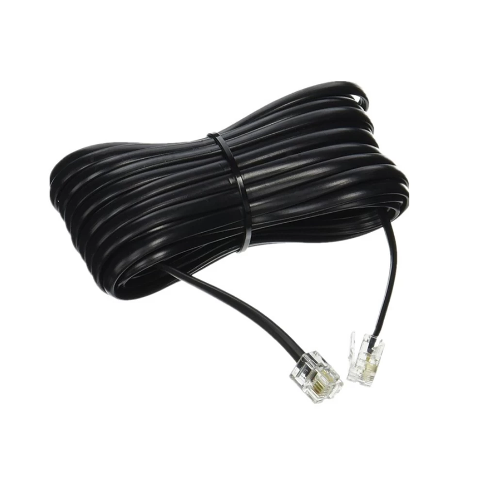 10 M Black pvc cat3 phone cable rj12 rj11 rj9 telephone cord