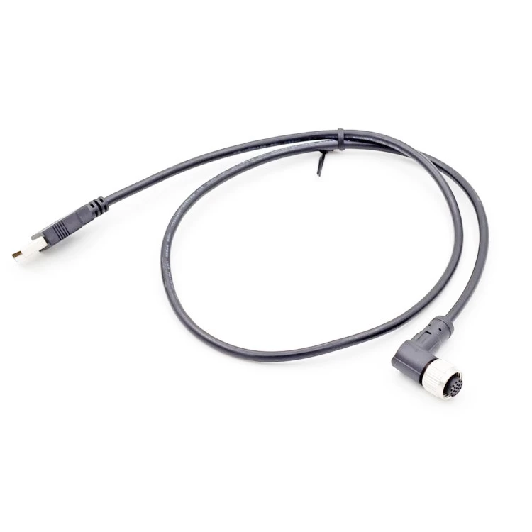 2 metry Czarny PVC M8 M12 męski żeński 4 5 pinów do kabli USB