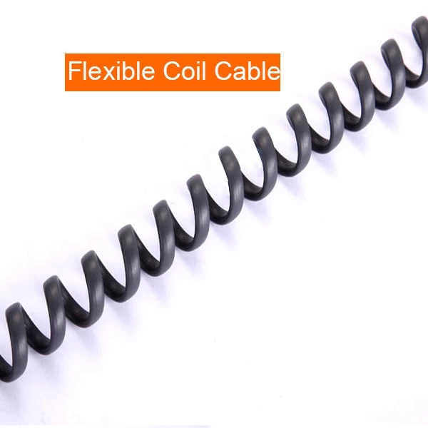 2 core 4 core 6 core flexible flat pvc coil cord cable with RJ9 RJ11 RJ12 plug
