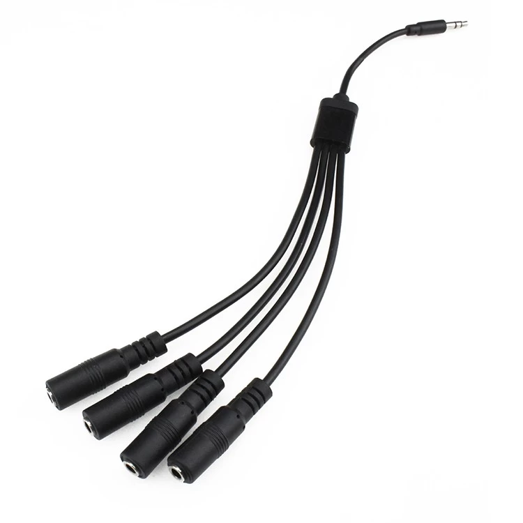 3 core 3.5mm Headphone Stereo Audio Y Splitter jack 1 male to 4 female cable
