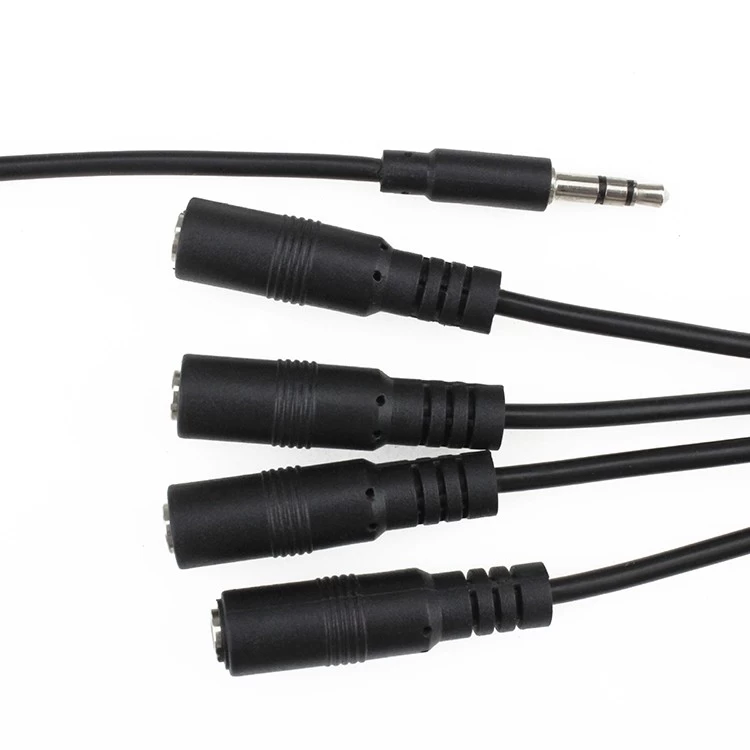 3-rdzeniowy 3,5 mm gniazdo słuchawek stereo Audio Y Splitter 1 męski na 4 żeński kabel