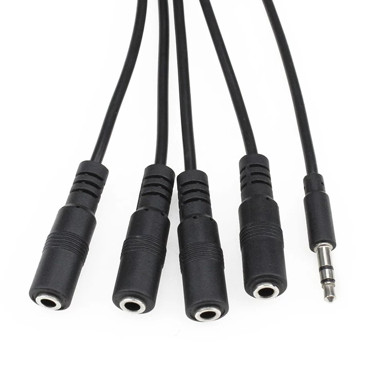 3.5mm male female audio cable interface 3.5 mm stereo channel audio splitter connector