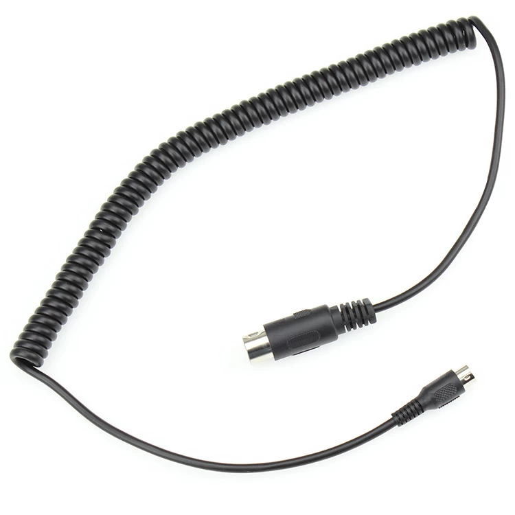 4 5 6-adriges Kabel mit geradem Stecker und lockigem Kabel 6 FT Mini-DIN-Kabel, schwarz