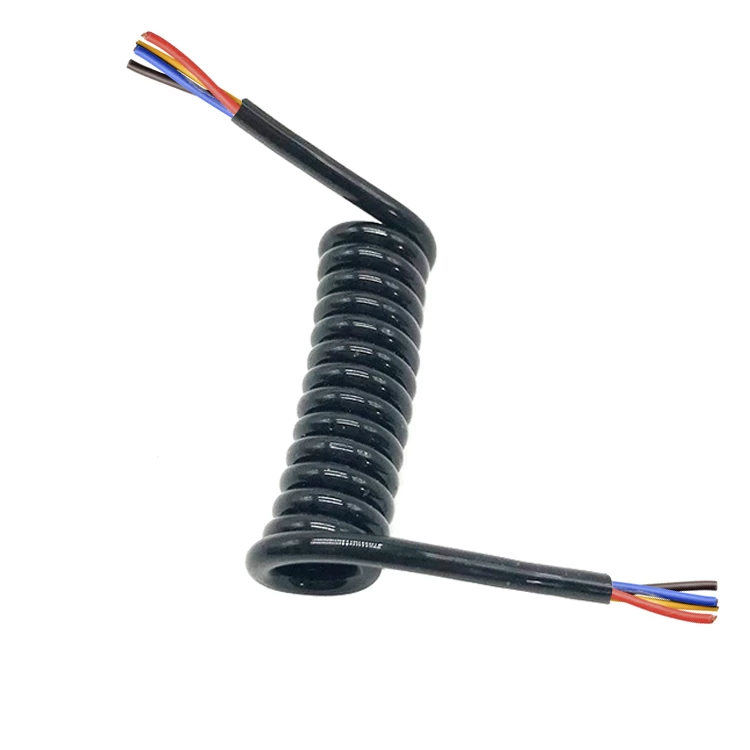 4 core 5 core spiral cable and coiled cable