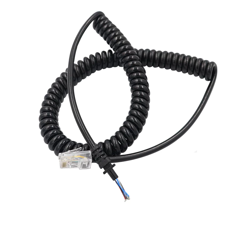 4 core 6 core 6p4c 4p4c telephone coiled cable and phone coil cord
