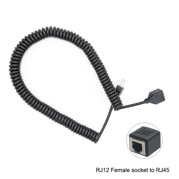 6 prise femelle rj12 6p6c pour câble spiralé personnalisé RJ45