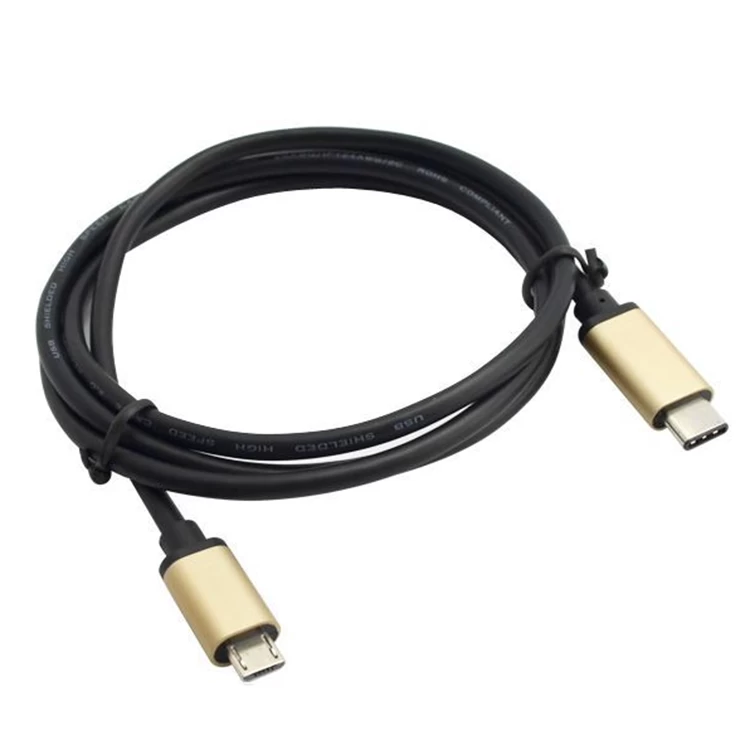 Czarny kolor usb 3.1 typ c Prostokątny męski kabel przedłużający usb c