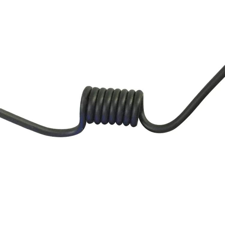 Black flexible matt pvc pur pu jacket super short 2 core 3 core retractable coiled power cord