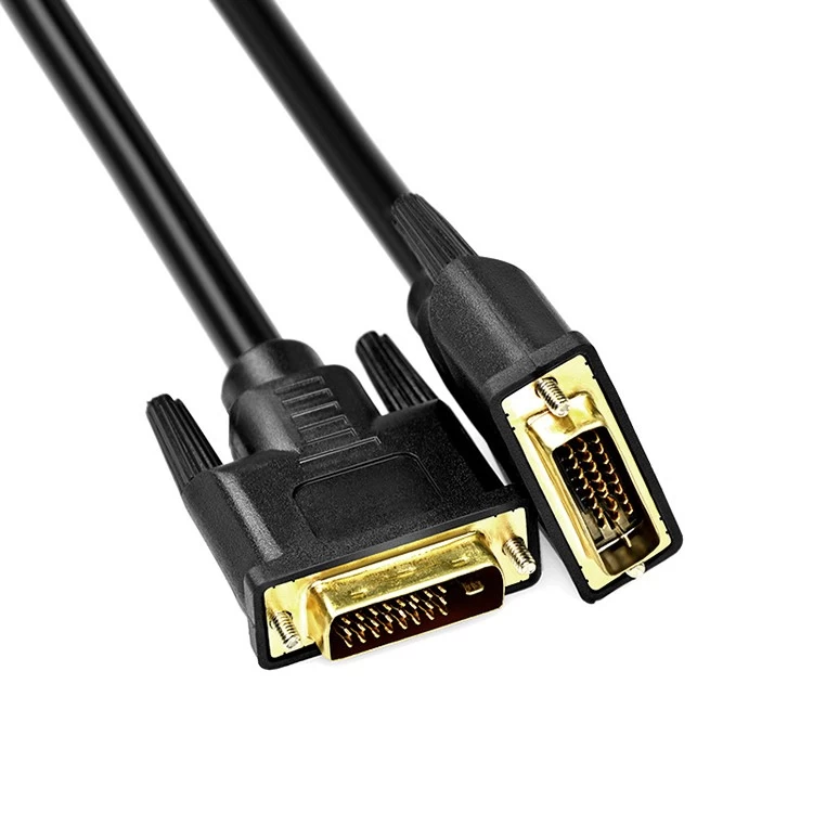 Plecionka z czarnego złota pleciona z nylonu 1,5 m 24 + 1 Przewód do monitora kabla 28AWG DVI do DVI