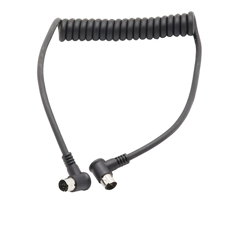 Czarny matowy PU długość 1 M Mini Din 6 pinowe złącze kątowe producent kabli spiralnych producent