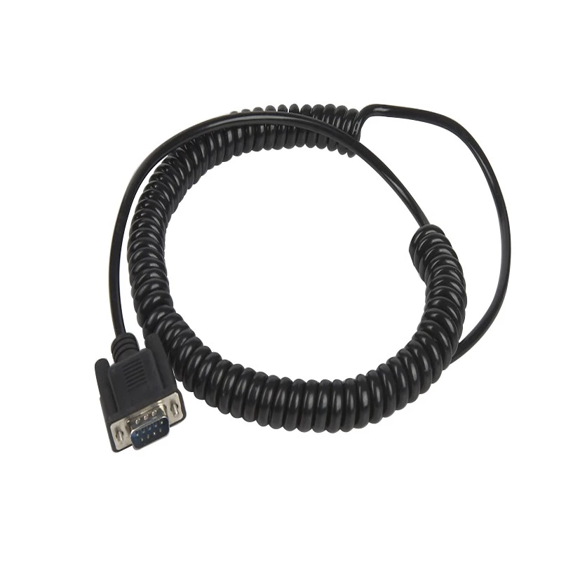 Czarna osłona płaszcza 9 rdzeń USB 3.0 typ B męski i spiralny kabel typu A.