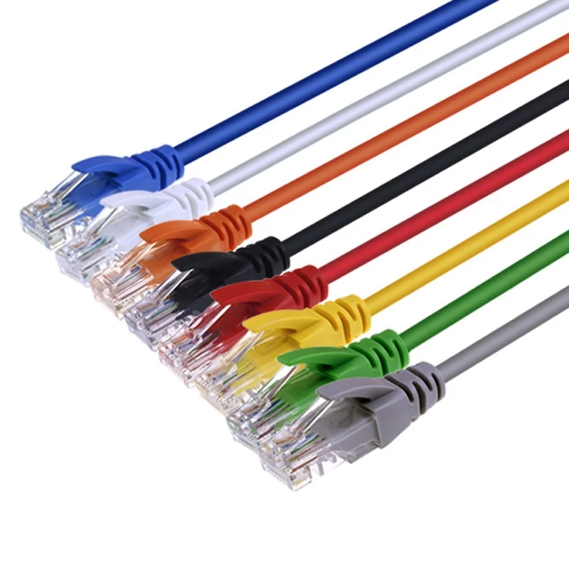Cat6e RJ45 wtyczka 4 para 8 rdzeń 24 AWG kabel miedzianych kabli bez przewodów niebieskich 2 M