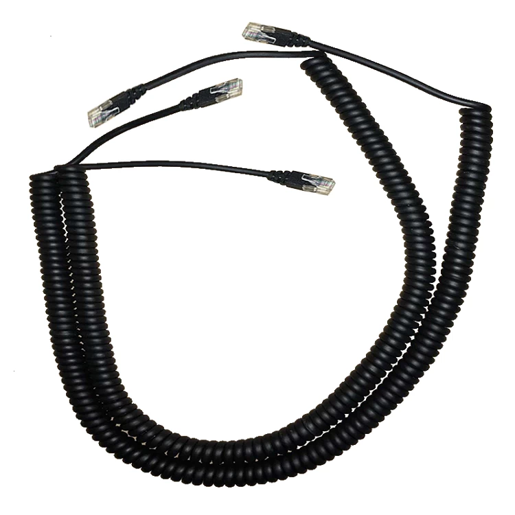 Custom 2 core Retractable Coil Cable and cords manufacturer