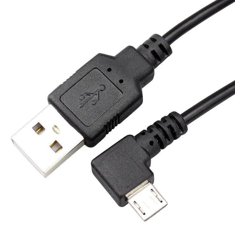 Custom 90 Degree Micro Usb 5 Pin Data Charging Cable 4 core Right Angle Micro Usb Cable