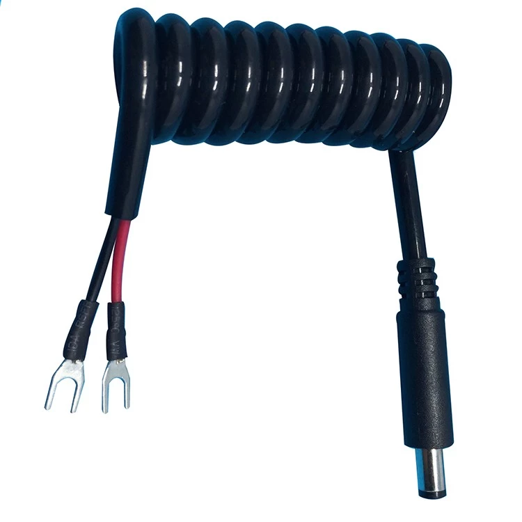 Dostosowany przewód spiralny DC 5.5 wtyk do kabla sprężynowego wiązki przewodów U