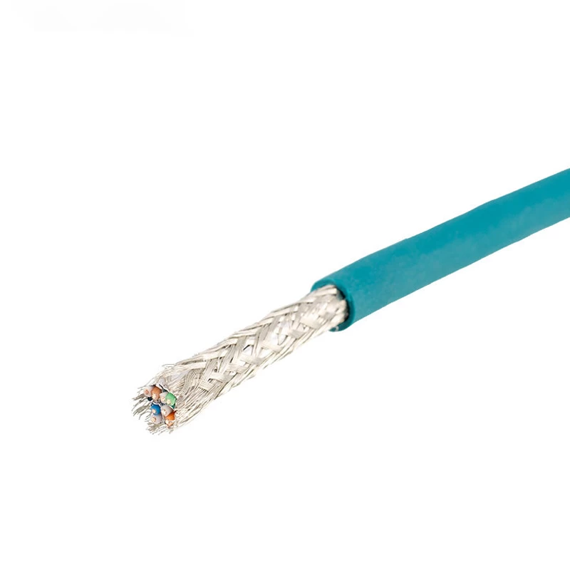 Kabel sieci Ethernet 8-żyłowy 26 AWG niebieski Przewód PUR Kabel CAT6a Ethernet Sieć Gigabit