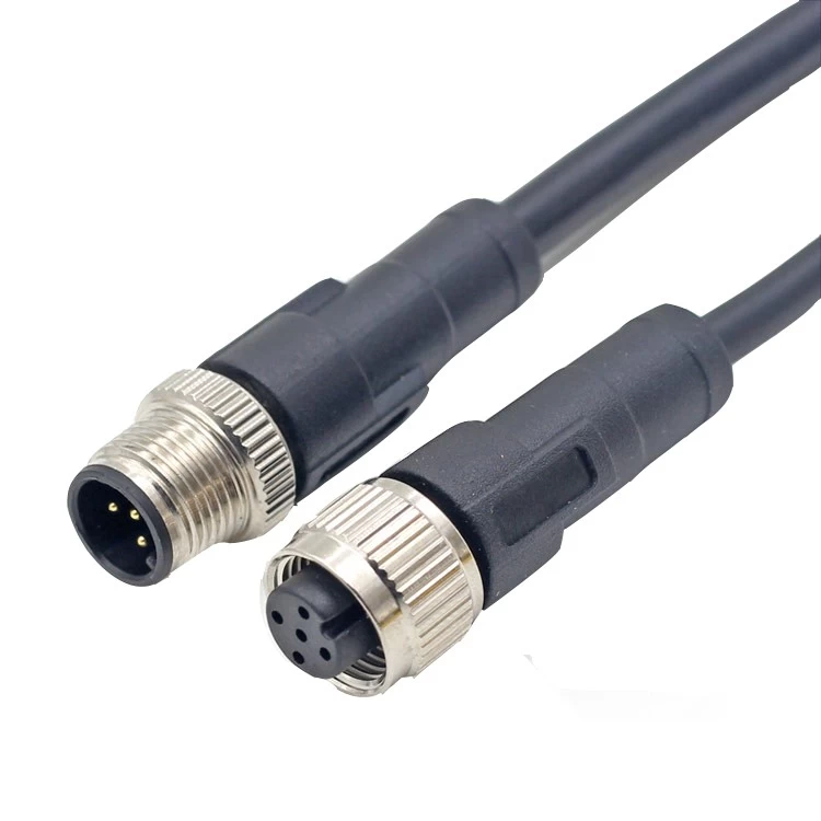 Factory Direct Sales M12 Male Female Straight  3 4 5 6 8 pin Connector with Customized Cables