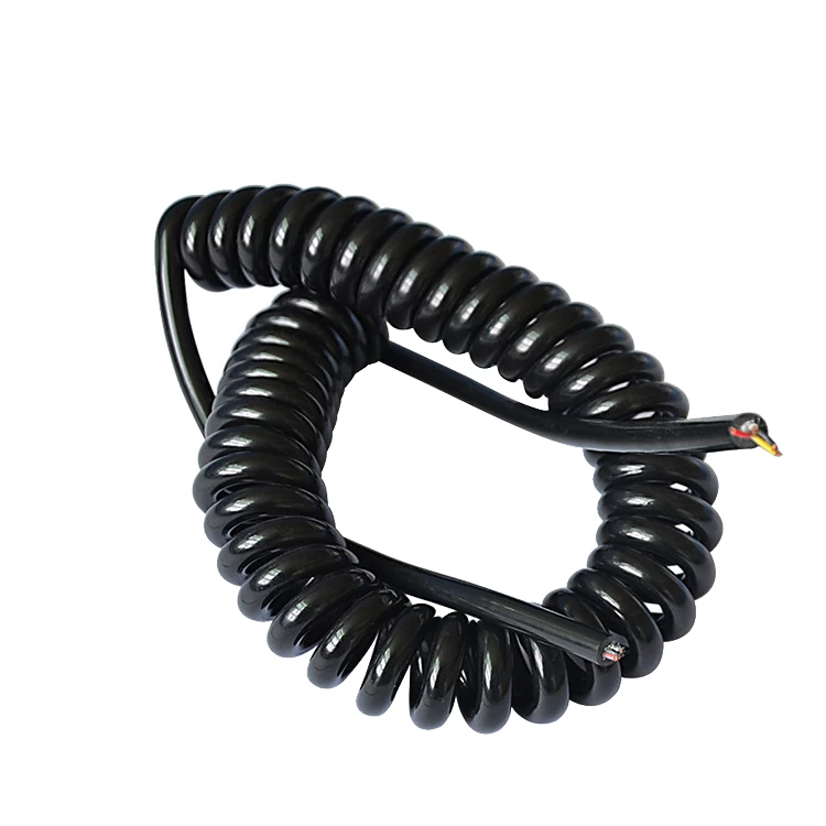 Oferta fabryczna 18 spiralnych ocynowanych miedzi 10 AWG 10 rdzeniowy 12-żyłowy spiralny kabel TPU o dużej średnicy, dostawca kabla zwijanego PUR