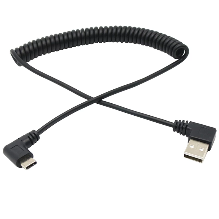 Factory supply fast charging 4 core Charging and Data 2.0 version type c usb coiled cable